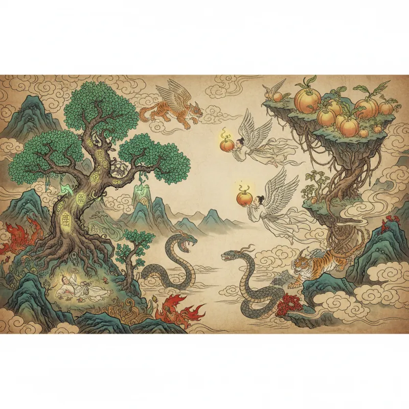 The Bizarre Plants of the Shanhaijing: Trees That Cure Death and Fruits That Grant Flight — Shanhai Perspective
