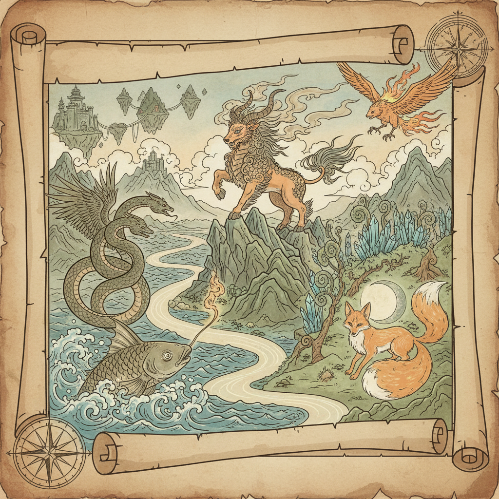 Enigmatic Beasts and Mystical Lands in the Shanhaijing Classic of Mountains and Seas