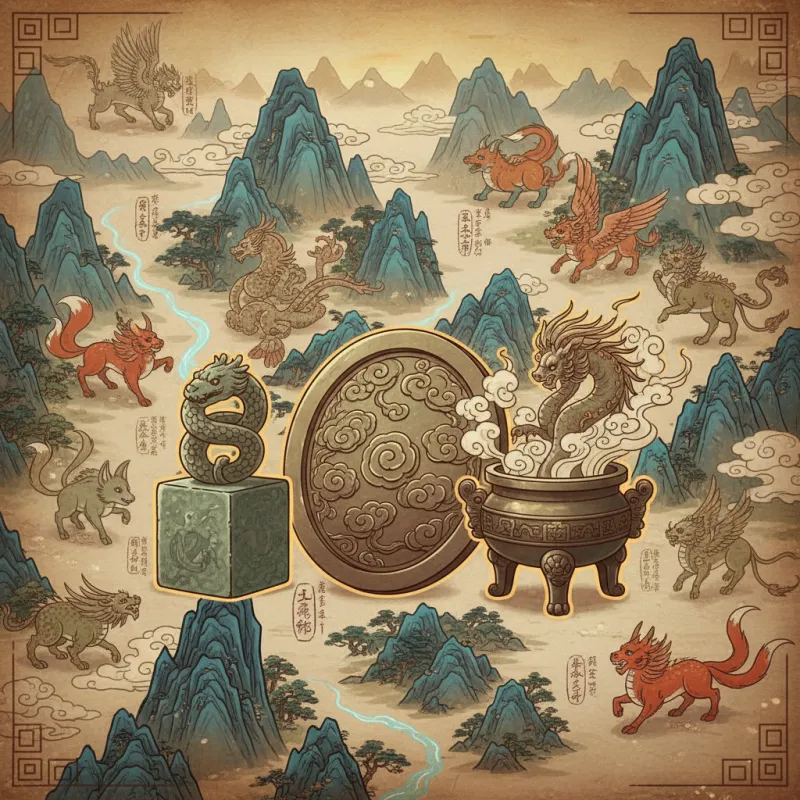 Sacred Objects of Chinese Mythology: Seals, Mirrors, and Cauldrons — Shanhai Perspective