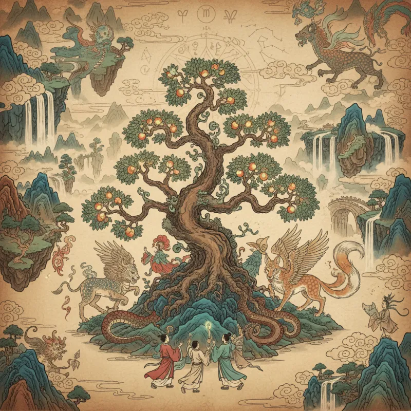 Magical Plants of the Shanhai Jing: Trees That Grant Immortality — Shanhai Perspective
