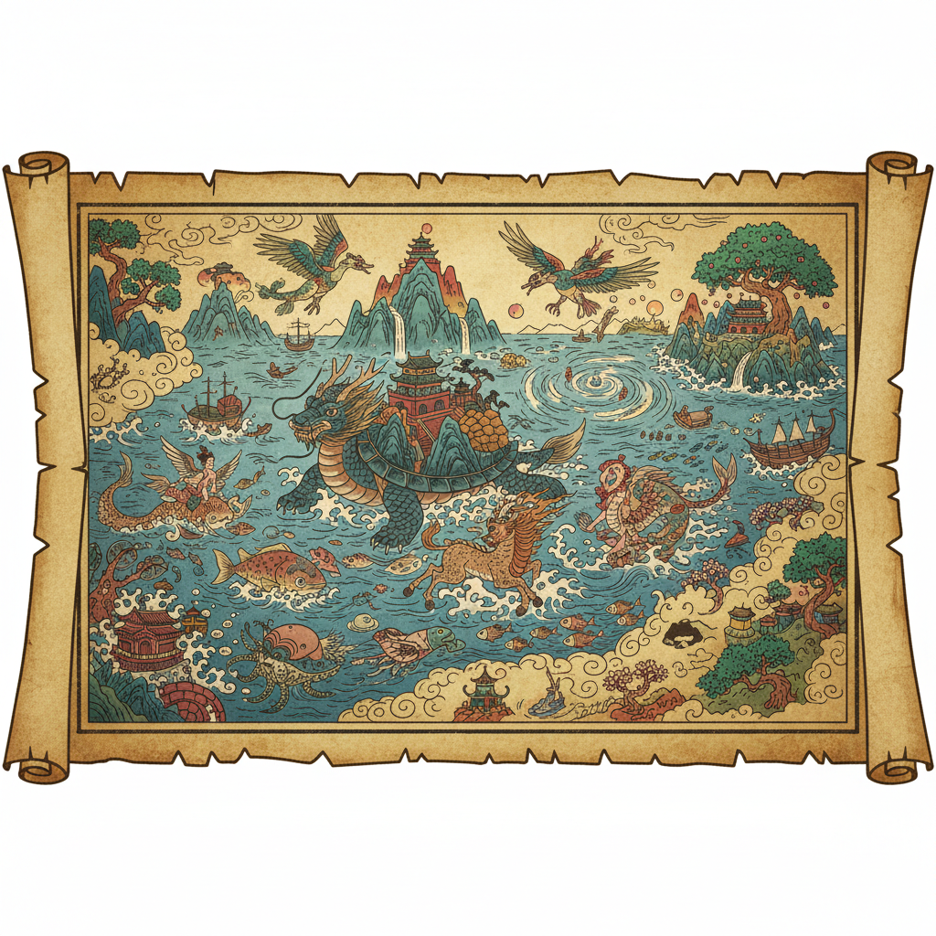 Exploring the Enigmatic Seas of the Shanhaijing: Mythical Creatures and Realms