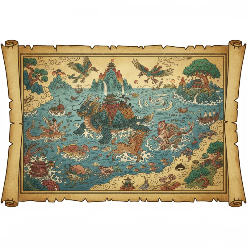 Exploring the Enigmatic Seas of the Shanhaijing: Mythical Creatures and Realms